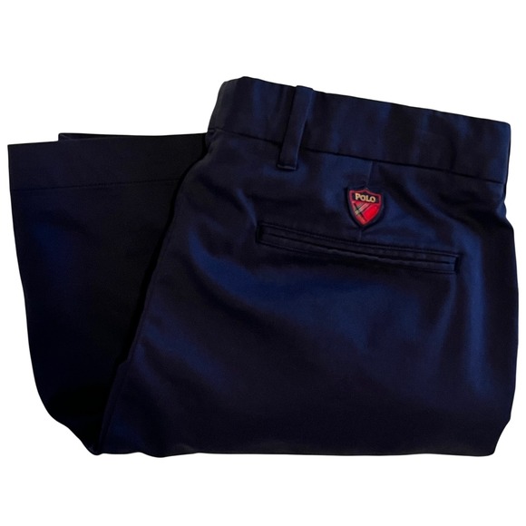 Polo Golf Ralph Lauren Chino Shorts Men's Tag 33 (Meas 34) Blue Tartan Crest - Picture 1 of 9
